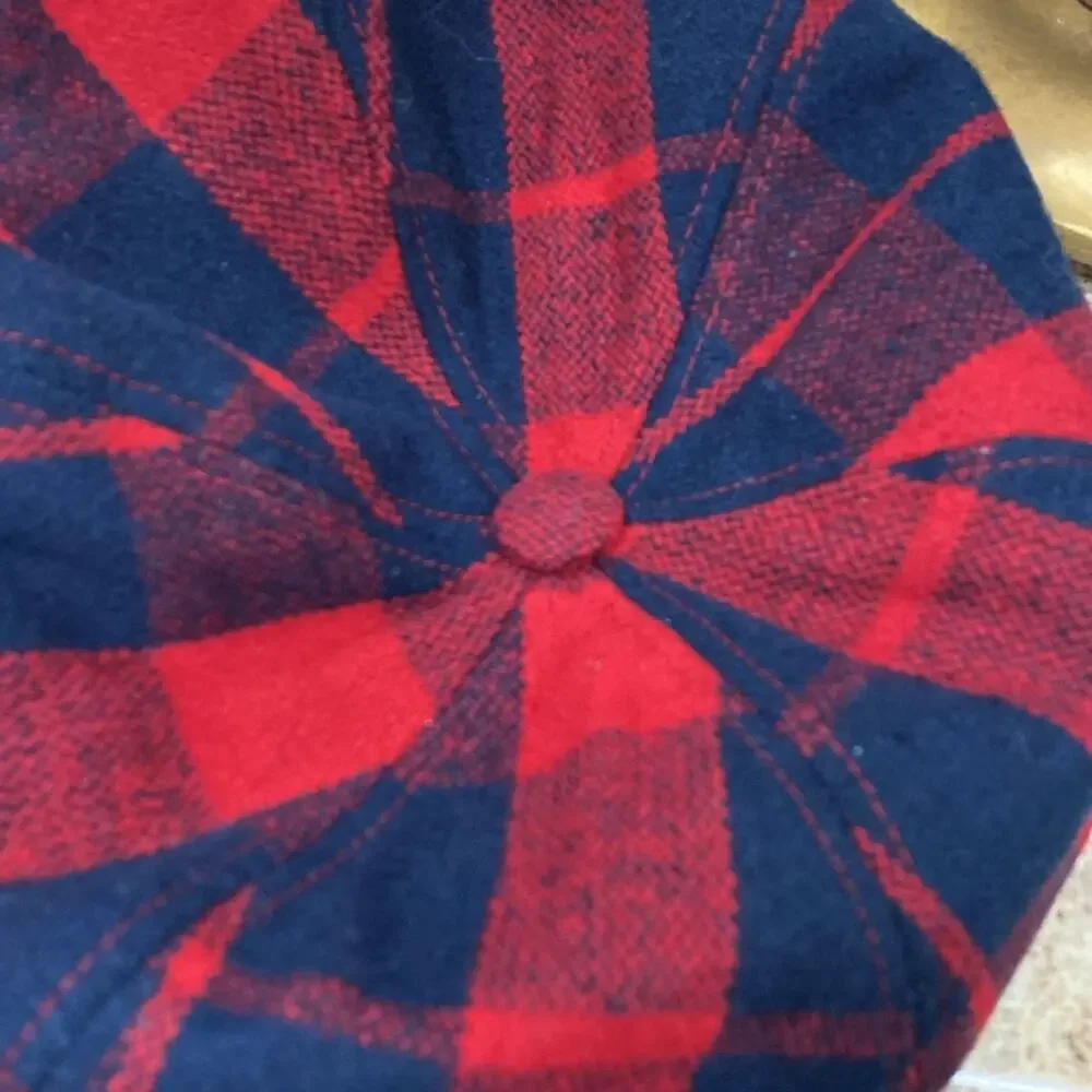 Vintage plaid wool blend winter newsboy cadet hat - Picture 5 of 5